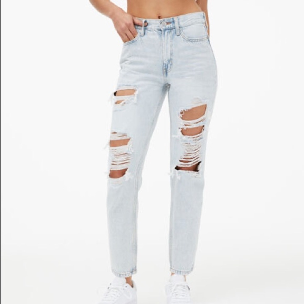 Aeropostale Sky Blue Distressed High Rise Jeans